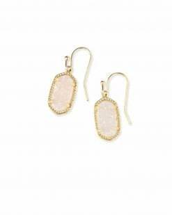 Kendra Scott Lee Gold Drop Earrings In Iridescent Drusy