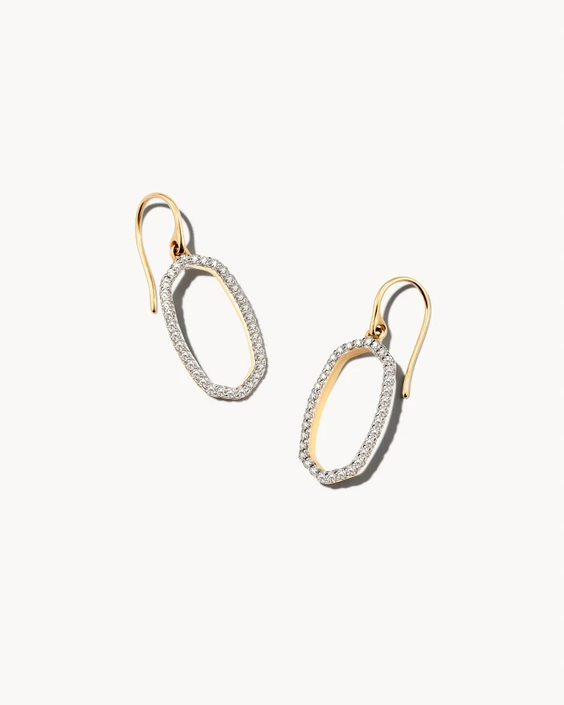Kendra Scott Lee 14k Yellow Gold Open Frame Earrings In White Diamond 1 Kendra Scott Lee 14k Yellow Gold Open Frame Earrings In White Diamond