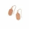 Kendra Scott Lee Rose Gold Drop Earrings In Rose Gold Drusy