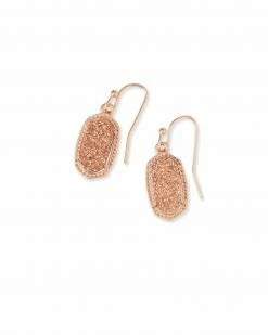 Kendra Scott Lee Rose Gold Drop Earrings In Rose Gold Drusy