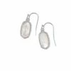 Kendra Scott Lee Silver Drop Earrings In Ivory Pearl