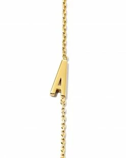 Kendra Scott Letter A Inline Initial Necklace In 18k Gold Vermeil -Demi-Fine Jewelry Shop kendra scott letter A inline initial necklace 18k yellow gold vermeil 02