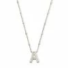Kendra Scott Letter A Pendant Necklace In Silver