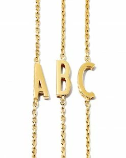 Kendra Scott Letter A Inline Initial Necklace In 18k Gold Vermeil -Demi-Fine Jewelry Shop kendra scott letter ABC inline initial necklace 18k yellow gold vermeil 03