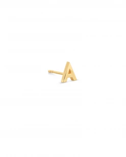 Kendra Scott Letter A Single Stud Earring In 18k Gold Vermeil -Demi-Fine Jewelry Shop kendra scott letter a stud earring 18k gold vermeil 00 lg