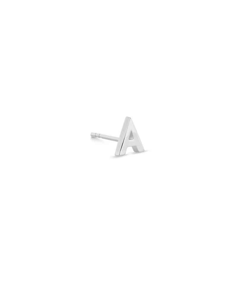 Kendra Scott Letter A Single Stud Earring In Sterling Silver 2 Kendra Scott Letter A Single Stud Earring In Sterling Silver - Image 2