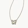 Kendra Scott Lillia Butterfly Silver Pendant Necklace In Dichroic Glass