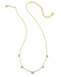 Kendra Scott Lillia Crystal Butterfly Gold Strand Necklace In Violet Crystal