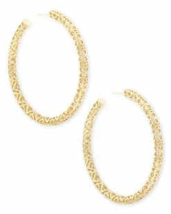 Kendra Scott Maggie Hoop Earrings In Gold Filigree