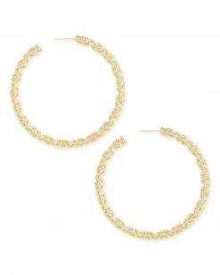 Kendra Scott Maggie Hoop Earrings In Gold Filigree -Demi-Fine Jewelry Shop kendra scott maggie hoop earring gold filigree lg 01