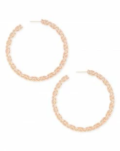 Kendra Scott Maggie Hoop Earrings In Rose Gold Filigree -Demi-Fine Jewelry Shop kendra scott maggie hoop earring rose gold filigree lg 01