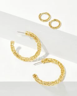Kendra Scott Maggie Hoop Earring Set Of 2 In Gold