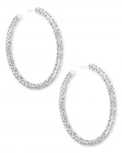 Kendra Scott Maggie Hoop Earrings In Silver Filigree