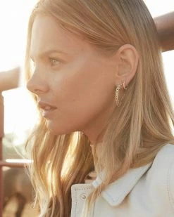 Kendra Scott Maggie Huggie Earrings In Silver Filigree -Demi-Fine Jewelry Shop kendra scott maggie huggie earring gold filigree lg 02 1