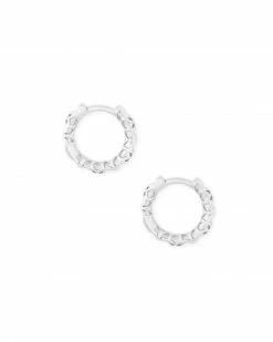 Kendra Scott Maggie Huggie Earrings In Silver Filigree -Demi-Fine Jewelry Shop kendra scott maggie huggie earring silver filigree lg 00