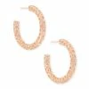 Kendra Scott Maggie Small Hoop Earrings In Rose Gold Filigree