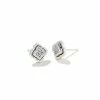 Kendra Scott Mallory Silver Stud Earrings In Platinum Drusy
