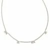Kendra Scott Mama Script Strand Necklace In Silver