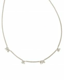 Kendra Scott Mama Script Strand Necklace In Silver
