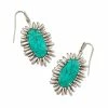 Kendra Scott Mariah Vintage Silver Drop Earrings In Variegated Turquoise Magnesite