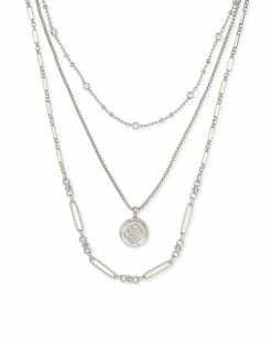 Kendra Scott Medallion Coin Multi Strand Necklace In Silver