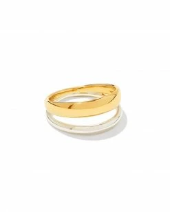 Kendra Scott Meg Double Band Ring In Mixed Metal