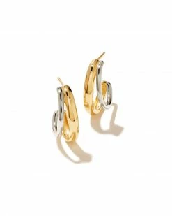 Kendra Scott Meg Double Hoop Earrings In Mixed Metal