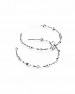 Kendra Scott Mei 14k White Gold Hoop Earrings In Neutral Gemstone Mix -Demi-Fine Jewelry Shop kendra scott mei earrings 14k white gold mix 01 lg