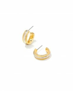 Kendra Scott Merritt Huggie Earrings In Mixed Metal