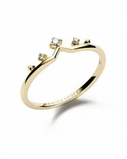 Kendra Scott Michelle 14k Yellow Gold Band Ring In White Diamond -Demi-Fine Jewelry Shop kendra scott michelle ring 14k yellow gold white diamond a 01 lg