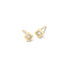 Kendra Scott Michelle 14k Yellow Gold Stud Earrings In White Diamond