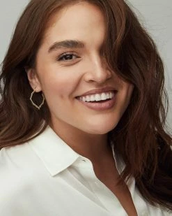 Kendra Scott Miku Hoop Earrings In Rose Gold -Demi-Fine Jewelry Shop kendra scott miku earring gold 02 lg