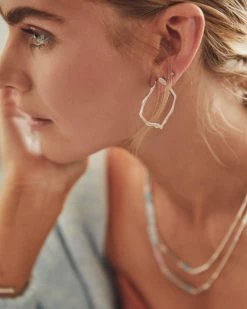 Kendra Scott Miku Hoop Earrings In Rose Gold -Demi-Fine Jewelry Shop kendra scott miku earrings silver 03 lg