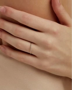 Kendra Scott Mila 14k Yellow Gold Band Ring In White Diamond -Demi-Fine Jewelry Shop kendra scott mila fine ring white 14kgold diamond 02 lg