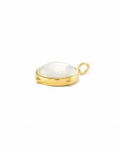 Kendra Scott Matilda 18k Gold Vermeil Stone Charm In Ivory Mother-Of-Pearl -Demi-Fine Jewelry Shop kendra scott mother matilda stone charm 18k yellow gold vermeil ivory mop 02