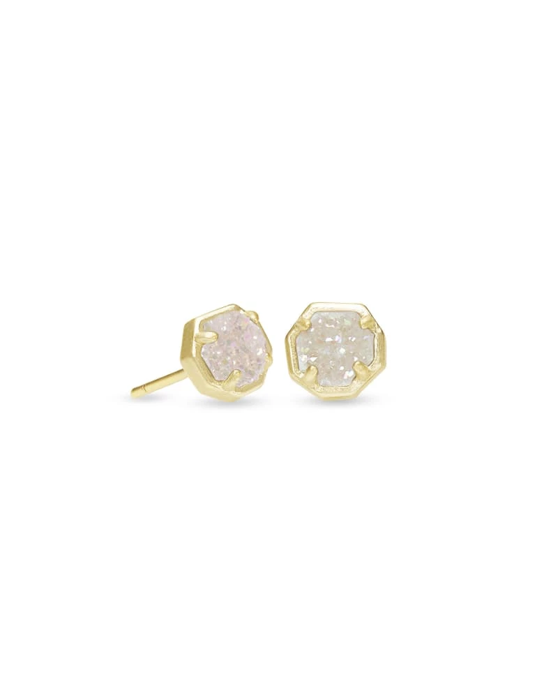 Kendra Scott Nola Gold Stud Earrings In Iridescent Drusy 1 Kendra Scott Nola Gold Stud Earrings In Iridescent Drusy