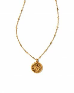 Kendra Scott Om Coin Pendant Necklace In Vintage Gold