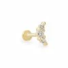 Kendra Scott Orion Mini 14k Yellow Gold Single Stud Earring In White Diamond