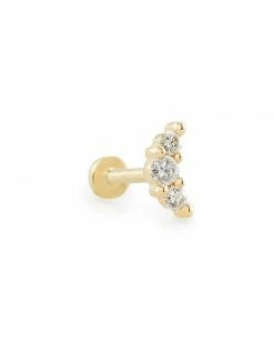 Kendra Scott Orion Mini 14k Yellow Gold Single Stud Earring In White Diamond
