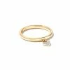 Kendra Scott Pave Heart Padlock 14k Yellow Gold Band Ring In White Diamond
