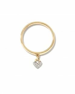 Kendra Scott Pave Heart Padlock 14k Yellow Gold Band Ring In White Diamond -Demi-Fine Jewelry Shop kendra scott pave heart padlock band ring 14k yellow gold white diamond 01