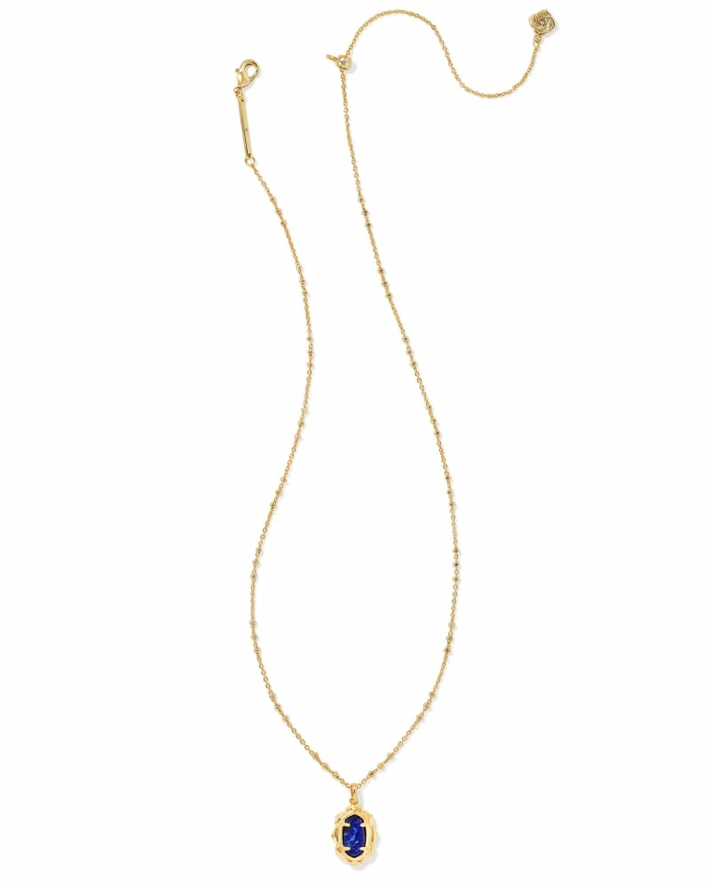 Kendra Scott Piper Gold Pendant Necklace In Blue Lapis 2 Kendra Scott Piper Gold Pendant Necklace In Blue Lapis - Image 2