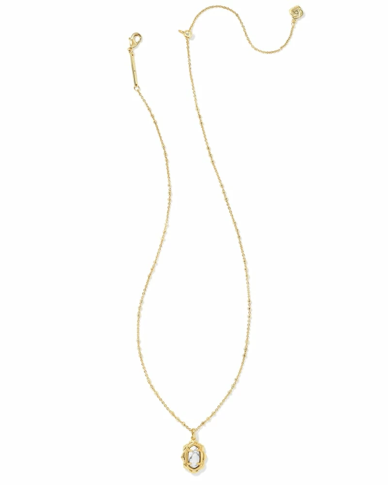 Kendra Scott Piper Gold Pendant Necklace In White Howlite 2 Kendra Scott Piper Gold Pendant Necklace In White Howlite - Image 2