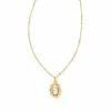 Kendra Scott Piper Gold Pendant Necklace In White Howlite
