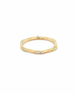 Kendra Scott Posey 14k Yellow Gold Band Ring In White Diamonds