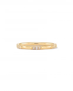 Kendra Scott Posey 14k Yellow Gold Band Ring In White Diamonds 9 Kendra Scott Posey 14k Yellow Gold Band Ring In White Diamonds -Demi-Fine Jewelry Shop kendra scott posey band ring 14k yellow gold white diamond 01
