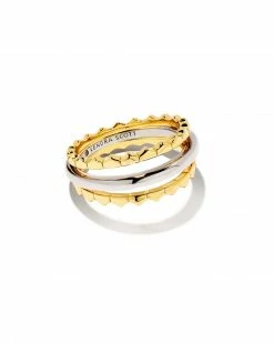 Kendra Scott Quinn Triple Band Ring In Mixed Metal