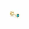 Kendra Scott Reeve Mini 14K Yellow Gold Single Stud Earring In Turquoise