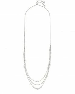 Kendra Scott Rina Silver Multi Strand Necklace In Lustre Glass 5 Kendra Scott Rina Silver Multi Strand Necklace In Lustre Glass -Demi-Fine Jewelry Shop kendra scott rina multi stand necklace rhodium lustre plated clear glass white cz 01 lg