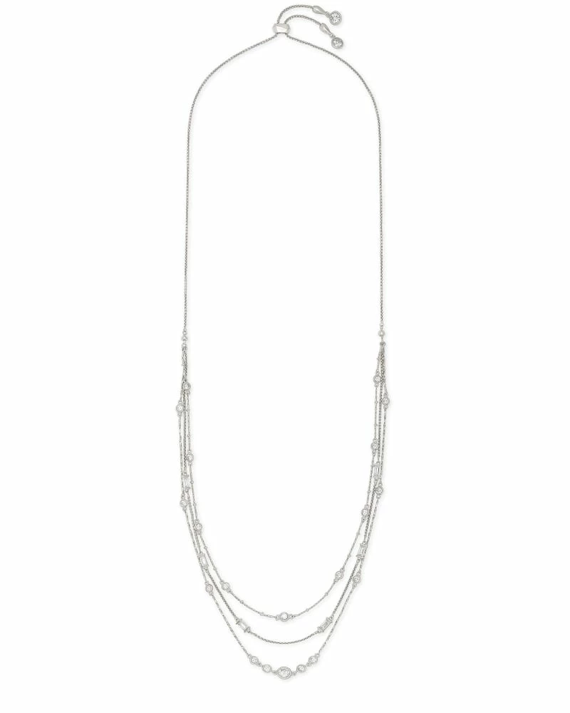 Kendra Scott Rina Silver Multi Strand Necklace In Lustre Glass 3 Kendra Scott Rina Silver Multi Strand Necklace In Lustre Glass - Image 3